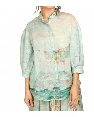 BOKJA Linen Fluff Puff Blouse - Green