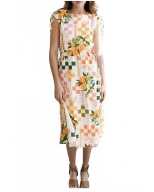 Never A Wallflower Oranges Cinch Waist Dress