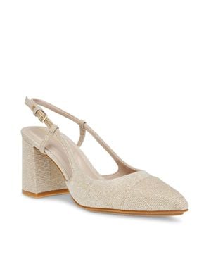 Anne Klein Brinlee Pumps Pointed Toe Slingback Heels Hawk2873 - Natural