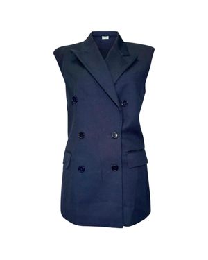 Dries Van Noten Double Breasted Vest - Blue