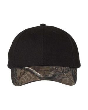 Katia Solid Crown With Camo Visor Cap - Black