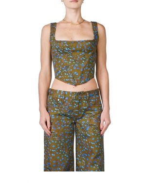 Priscavera Denim Corset - Green