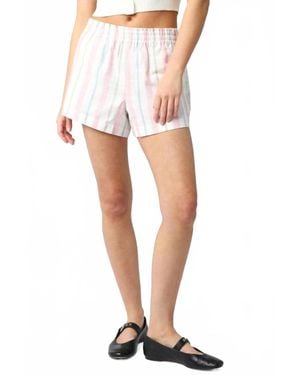 Olivaceous Torrie Stripe Shorts - White