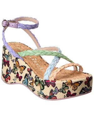 Sophia Webster Miranda Raffia Platform Sandal - Metallic
