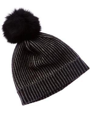 Forte Cashmere Plaited Cashmere Hat - Black