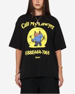 Market Call My Lawyer Spray Can Bear T-Shirt - Black
