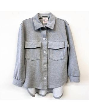 Love Daisy Shacket With Front Pockets - Gray
