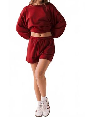 Chaser Brand Hanover Lounge Shorts - Red