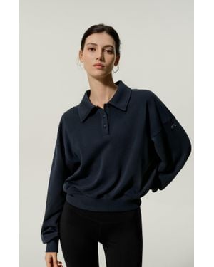 LILYSILK Heirloom '89 Polo Sweatshirt - Blue