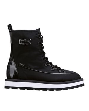 Högl Walker Lace-Up Glossy Accents Nylon Ankle Boots - Black
