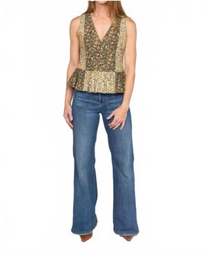 Modafleur Beck Peplum Sleeveless Top - Blue