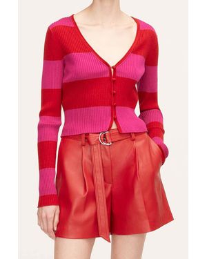 Rebecca Taylor Vegan Leather Belted Short - Red