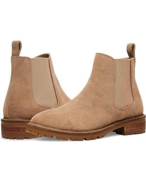 Steve Madden Leopold Oatmeal Suede Round Toe Ankle Chelsea Lion310 - Brown