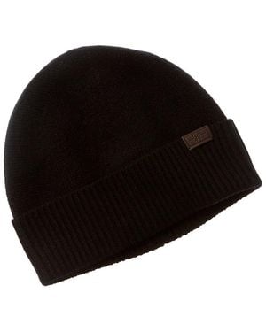 Hickey Freeman Rib Cuff Jersey Cashmere Beanie - Black