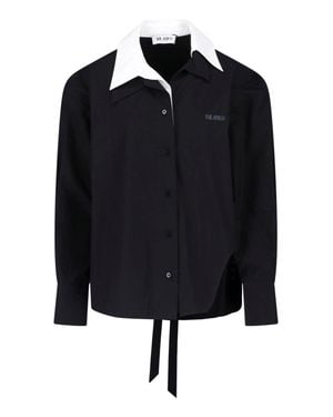 The Attico Shirt With Pointed Collar - Black