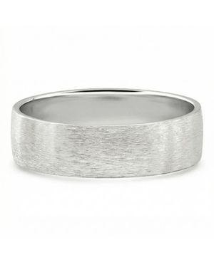 Pompeii3 Brushed Wedding Anniversary Band 14K Or Platinum - Yellow