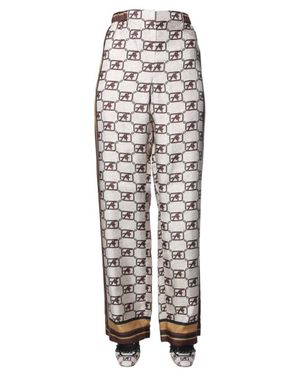 Alberta Ferretti Story Logo Pants - White