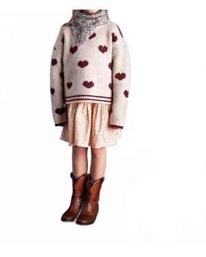 Tocoto Vintage Heart Sweater - Natural