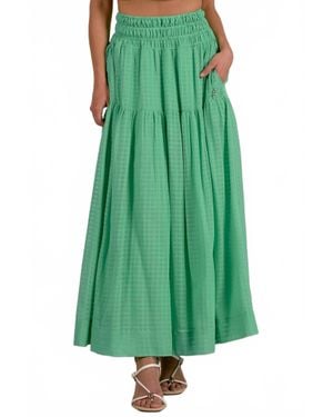 Elan Smocked Top Skirt - Green
