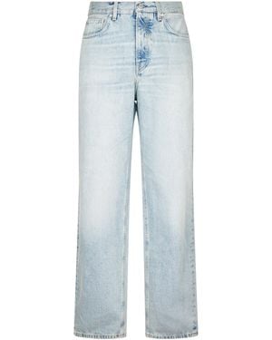 Haikure Light Wash Denim Pants With Classic Five-Pocket Styling - Blue