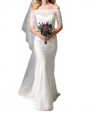 Watters Savannah Off-The-Shoulder Wedding Dress - White