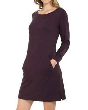 Twelve Eighty Eight Malibu Quarter Sleeve Lounge Dress - Purple