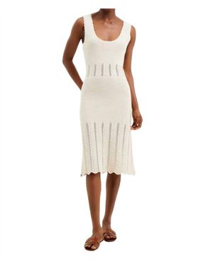 French Connection Nellis Cotton Crochet Scallop Dress - Natural