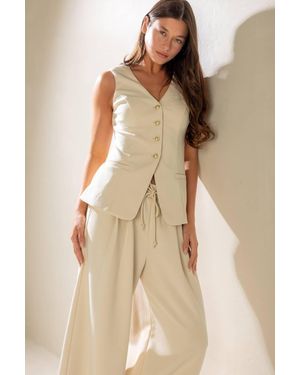 TRUEDAMES Where You Belong Woven Vest - Natural