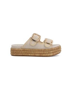 MIA Mieko Seashell Platform Sandals - White