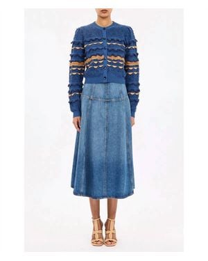 Ulla Johnson Cecilia Long Sleeve Cardigan - Blue