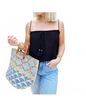 Olivaceous Stacy Sleeveless Top - Blue