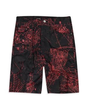 Sp5der V2 Web Leather Shorts - Red