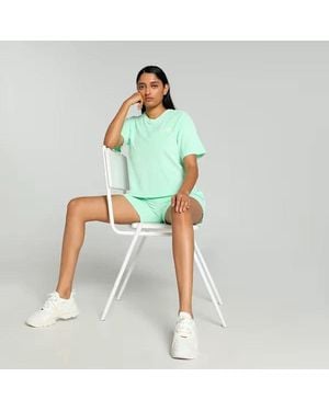 PUMA Elevated Essentials Boxy Tee Fresh Mint Relaxed Fit Kfc586 - Green