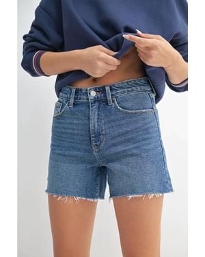 Just Black Denim Longer Length Walking Short - Blue