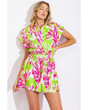 TRUEDAMES Only A Memory Woven Romper - Multicolor