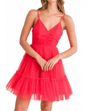 Cason Couture The Martha Tulle Mini Dress - Red