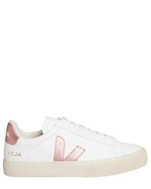 Veja Campo Sneakers 4 Nacre Leather Lace Up Lifestyle Shoes Eee4287 - White