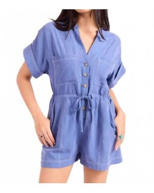 Sadie & Sage Softly Yours Romper - Blue