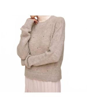 Bella Dahl Beaded Crew Neck Sweater - Natural
