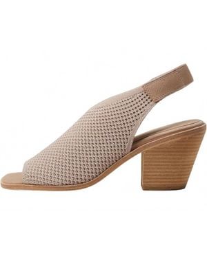 Eileen Fisher Avil Block Heel Knit Slingback Sandals - Metallic