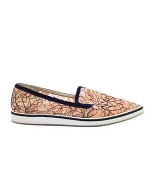 Nicholas Kirkwood Alona Lace Pointed Toe Loafers - Orange