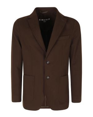 Circolo 1901 Single-Breasted Fleece Cotton-Blend Blazer - Brown