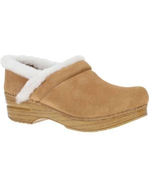 Dansko Professional Cozy Suede Clogs - Natural