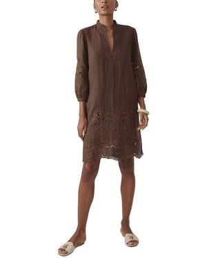 J.McLaughlin Newbury Linen-Blend Dress - Brown