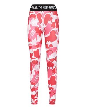 Philipp Plein Jogging Push Up Cutting Leggings Camouflage - Red