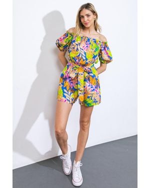 TRUEDAMES Oh So Lovely Woven Romper - Blue