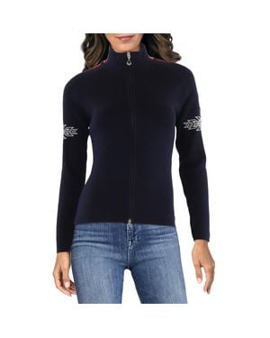 Dale Of Norway Contrast Trim Knit Full Zip Sweater - Black