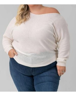 Minnie Rose Cashmere Off The Shoulder Top - Gray