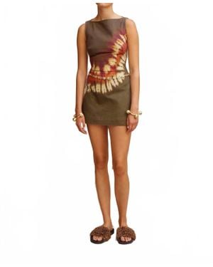 ALÉMAIS Marilyn Denim Mini Dress - Brown