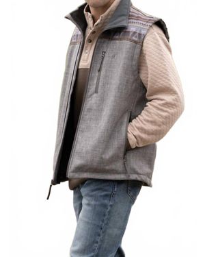 Hooey Softshell Full Zip Vest - Gray